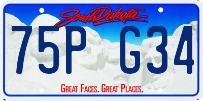 SD license plate 75PG34
