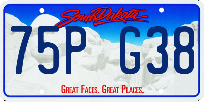SD license plate 75PG38
