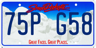 SD license plate 75PG58