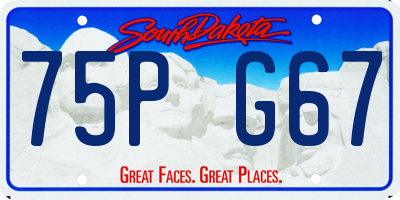 SD license plate 75PG67