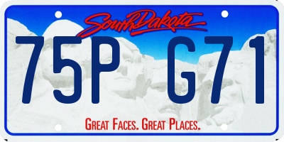 SD license plate 75PG71