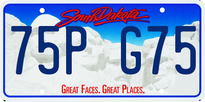 SD license plate 75PG75