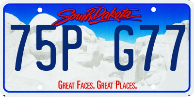 SD license plate 75PG77