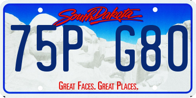 SD license plate 75PG80