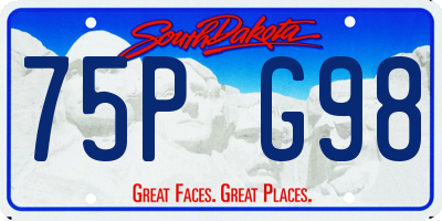 SD license plate 75PG98