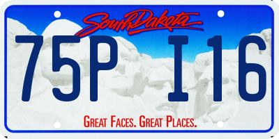 SD license plate 75PI16