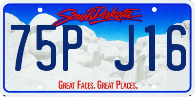 SD license plate 75PJ16