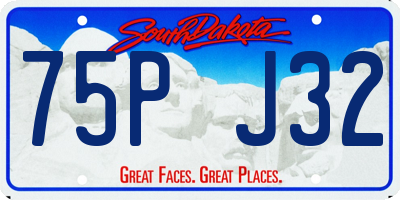 SD license plate 75PJ32
