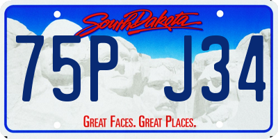 SD license plate 75PJ34