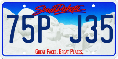 SD license plate 75PJ35