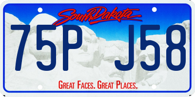 SD license plate 75PJ58