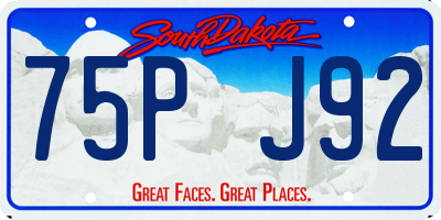 SD license plate 75PJ92