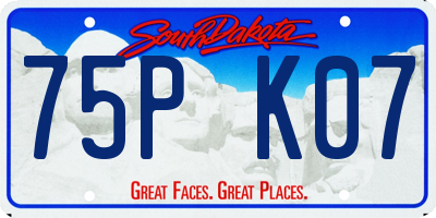 SD license plate 75PK07