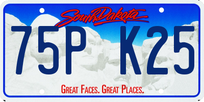 SD license plate 75PK25