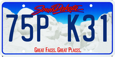 SD license plate 75PK31