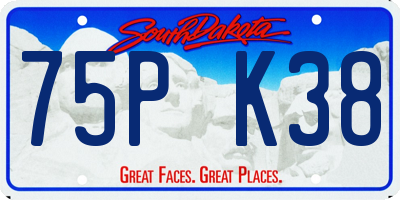 SD license plate 75PK38
