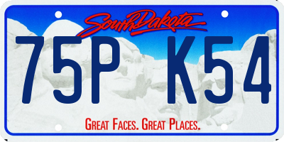 SD license plate 75PK54