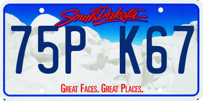 SD license plate 75PK67