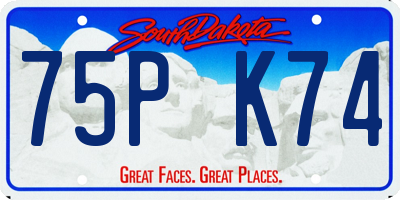SD license plate 75PK74