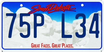 SD license plate 75PL34