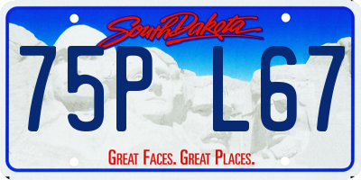SD license plate 75PL67