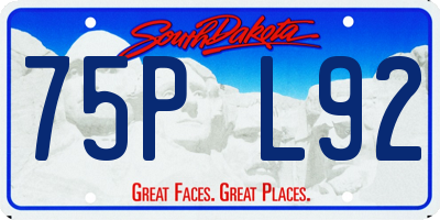 SD license plate 75PL92