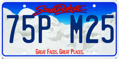 SD license plate 75PM25