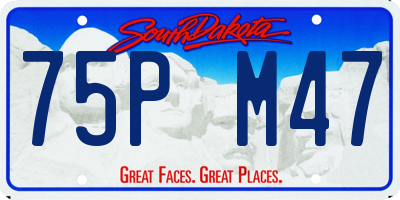 SD license plate 75PM47