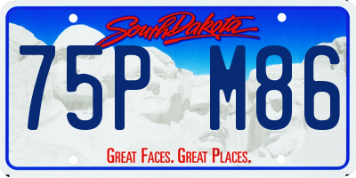 SD license plate 75PM86