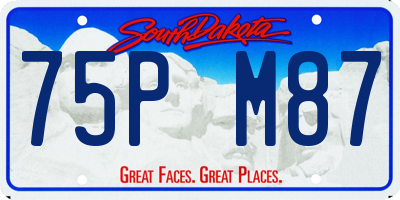 SD license plate 75PM87