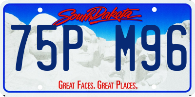 SD license plate 75PM96