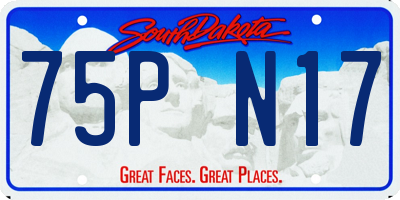 SD license plate 75PN17