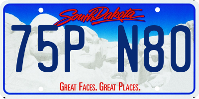 SD license plate 75PN80
