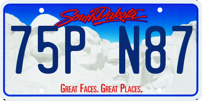 SD license plate 75PN87