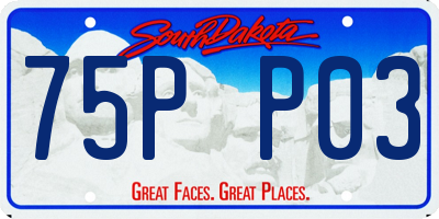 SD license plate 75PP03
