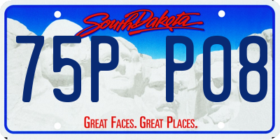 SD license plate 75PP08