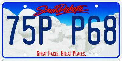 SD license plate 75PP68