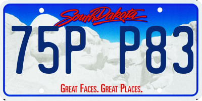 SD license plate 75PP83