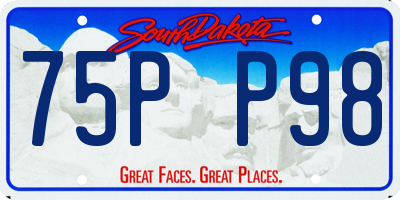 SD license plate 75PP98