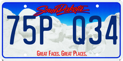 SD license plate 75PQ34
