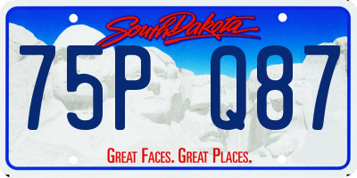 SD license plate 75PQ87