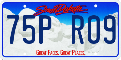 SD license plate 75PR09