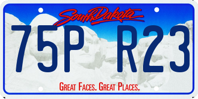 SD license plate 75PR23