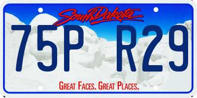 SD license plate 75PR29
