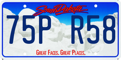 SD license plate 75PR58