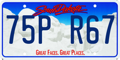 SD license plate 75PR67