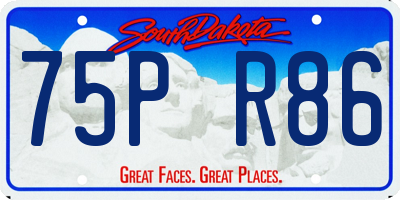 SD license plate 75PR86