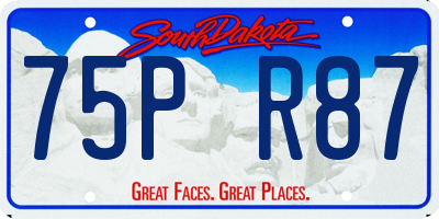 SD license plate 75PR87