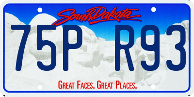 SD license plate 75PR93