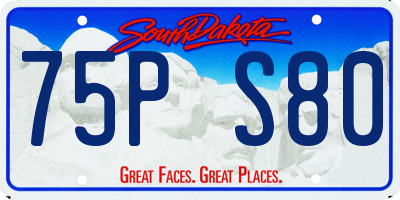 SD license plate 75PS80